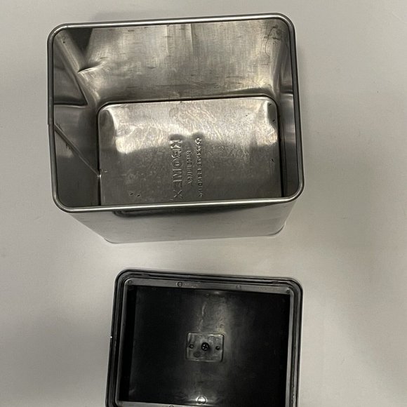 VTG Kromex lidded flour canister mid century modern usa rectangle Chrome Metal - Picture 7 of 12